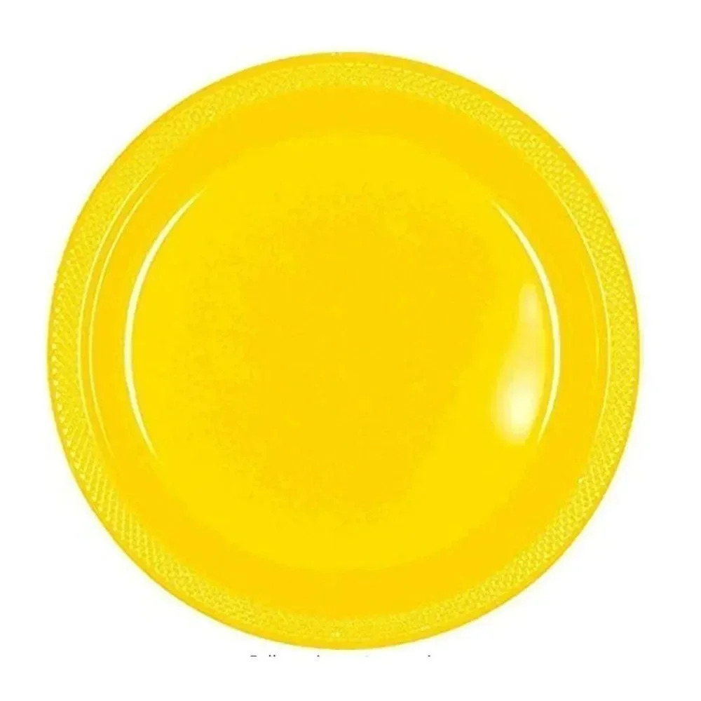 Yellow Sunshine Plastic Plates, 10.25", Party Supp